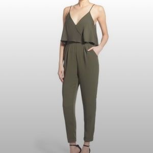 Astr the label green sleeveless jumpsuit